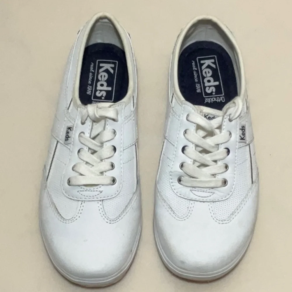 Keds White Lace Up Leather Ortholite WH53121 Sneaker Womens Sz 5.5 - Picture 8 of 10